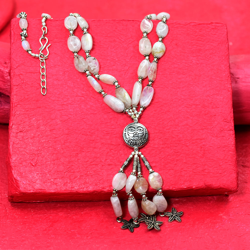 41 Gems Genuine 925 Sterling Silver Natural Moonstone Necklace 284 Ct Lab-Tested