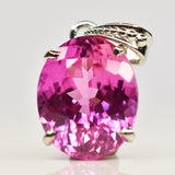 26.95 Ct Pink Tourmaline 925 Sterling Silver Natural Pendant CERTIFIED Gemstone