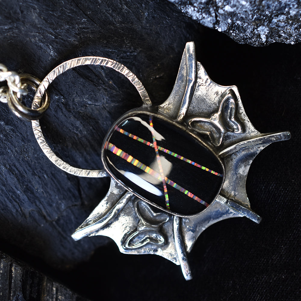 sterling silver opal pendant