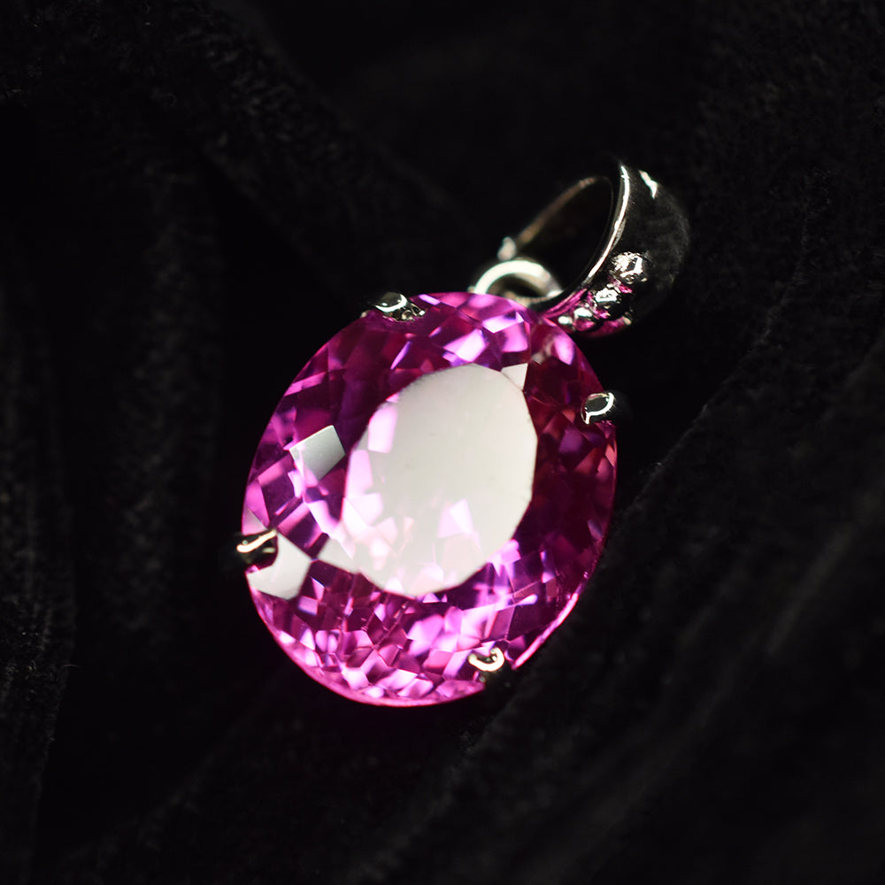 26.95 Ct Pink Tourmaline 925 Sterling Silver Natural Pendant CERTIFIED Gemstone