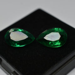 20.67 Ct Natural CERTIFIED Garnet Tsavorite Green Pear Cut Loose Gemstone Pair