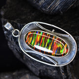 sterling silver opal pendant