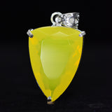 CERTIFIED 76.2 Ct Yellow Opal 925 Sterling Silver A Grade Fancy Gemstone Pendant