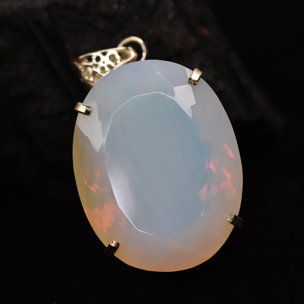 159.9 Ct Multicolor CERTIFIED Opal 925 Sterling Silver Oval Cut Pendant Gemstone