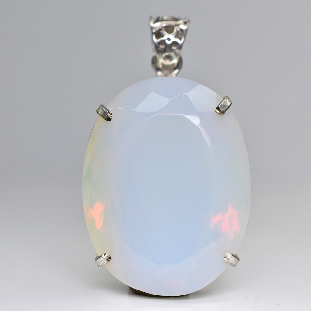 159.9 Ct Multicolor CERTIFIED Opal 925 Sterling Silver Oval Cut Pendant Gemstone