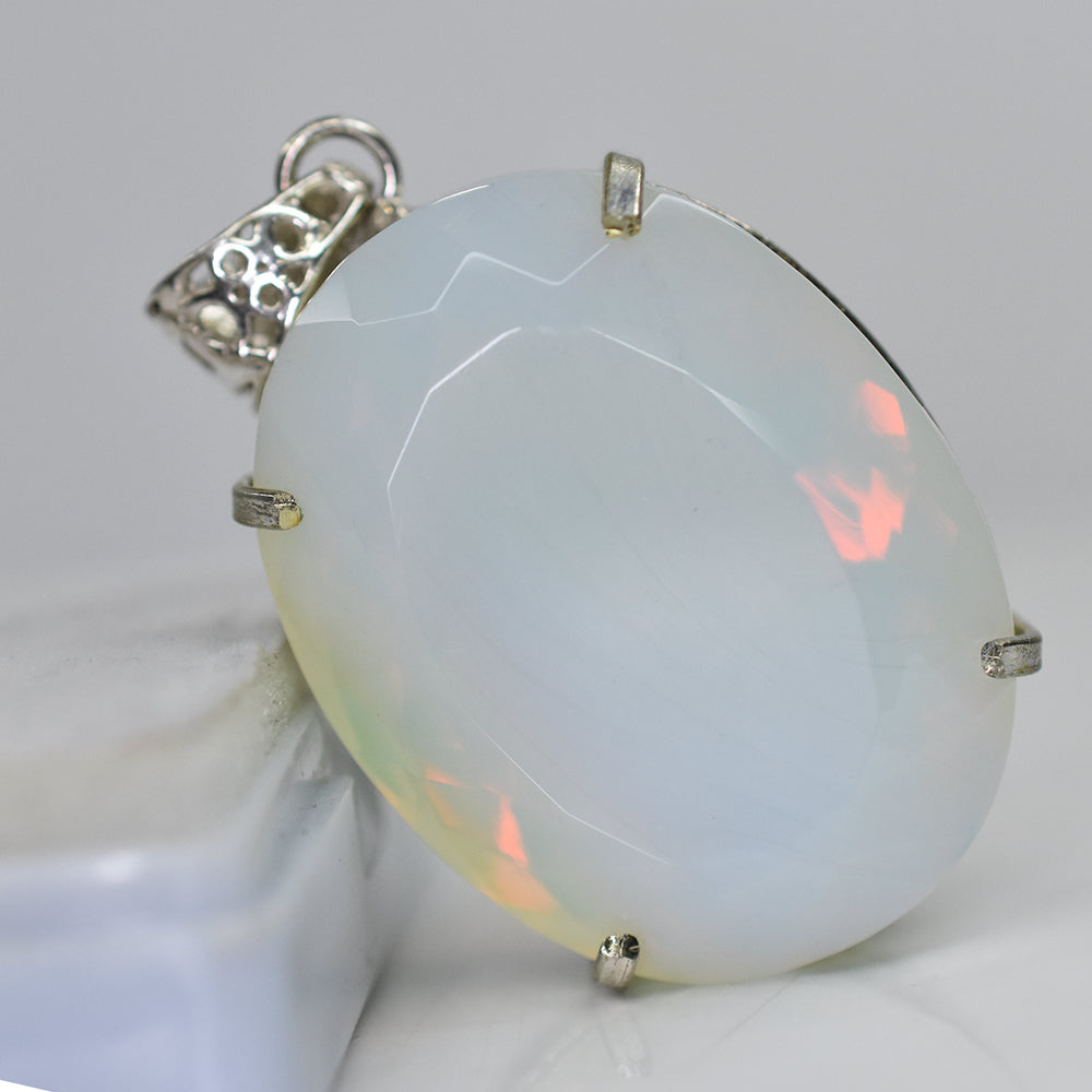 159.9 Ct Multicolor CERTIFIED Opal 925 Sterling Silver Oval Cut Pendant Gemstone