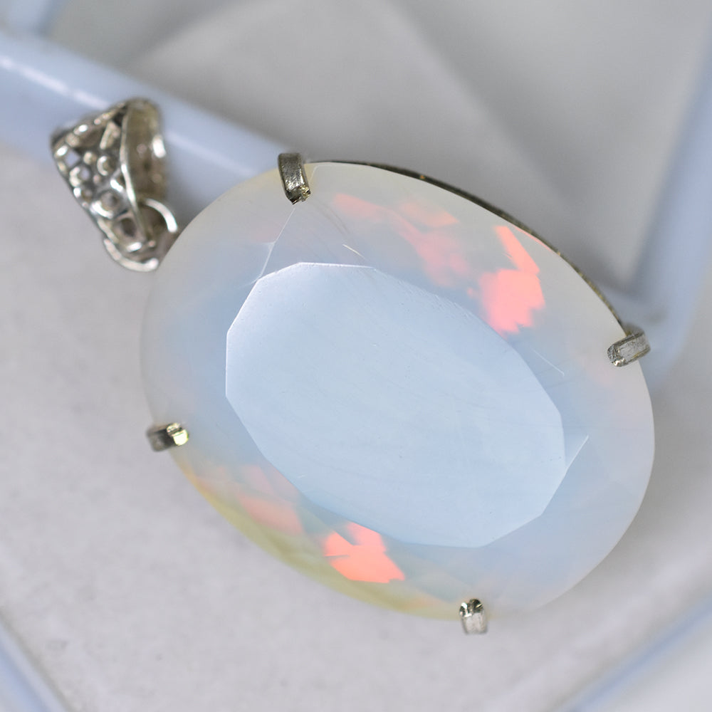 159.9 Ct Multicolor CERTIFIED Opal 925 Sterling Silver Oval Cut Pendant Gemstone