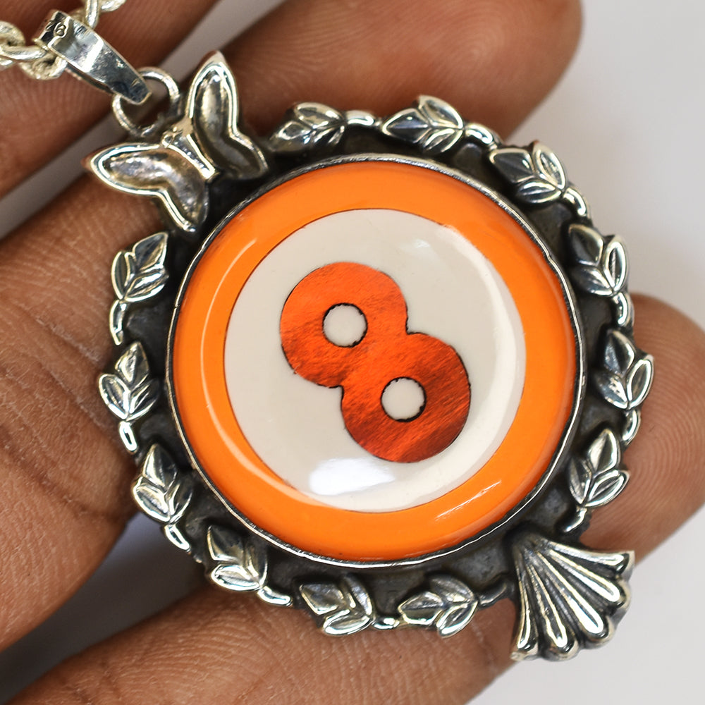 Natural 57.55 Ct CERTIFIED Retro Billiard Ball Vintage Round Pendant For Gift