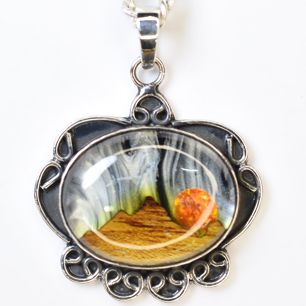 Brazilian Natural Opal CERTIFIED 56.25 Ct Sterling Silver Pendant Gem Oval Cut