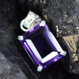 CERTIFIED 925 Sterling Silver Pendant 29 Ct Natural Purple Tourmaline Free Gift