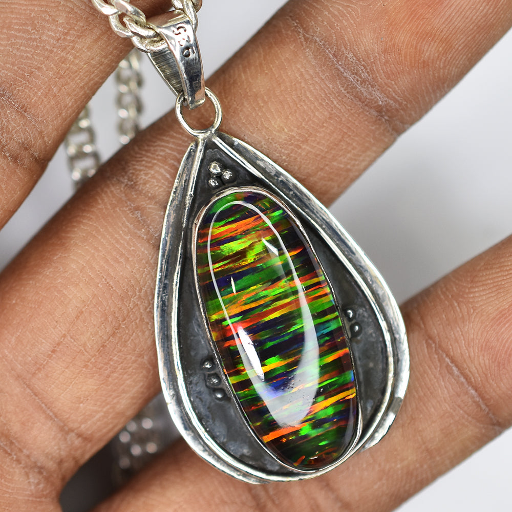 A+ Quality 41.15 Ct Natural CERTIFIED Opal Oval Cut Certified Gems Pendant