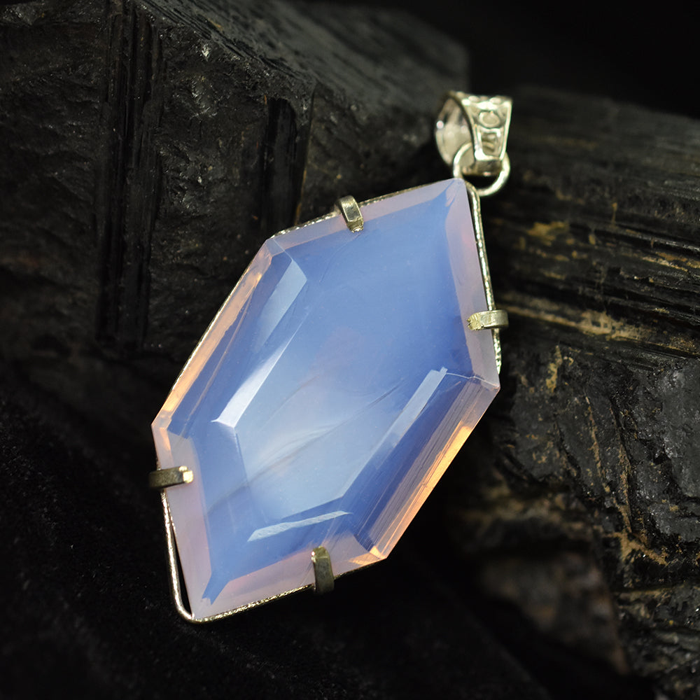 Fancy 107.35 Ct CERTIFIED Opal 925 Sterling Silver Multicolor Pendant For Him