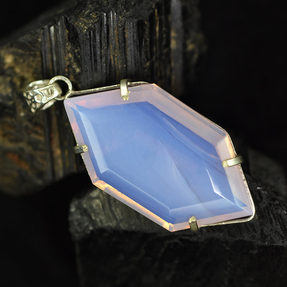 Fancy 107.35 Ct CERTIFIED Opal 925 Sterling Silver Multicolor Pendant For Him