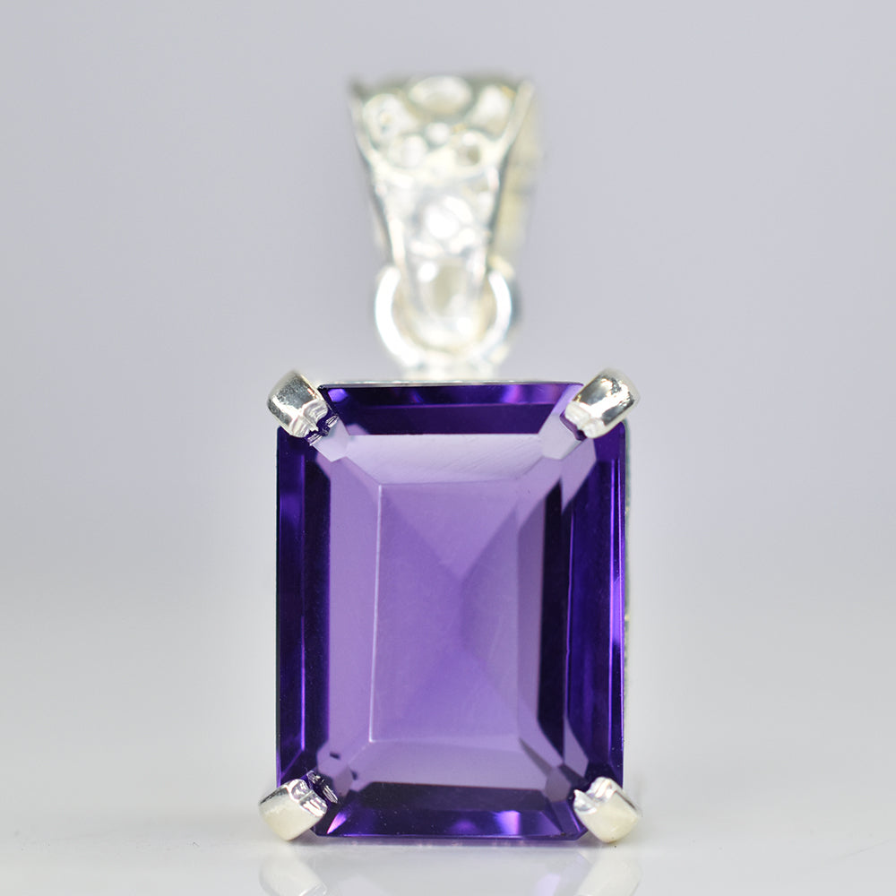 CERTIFIED 925 Sterling Silver Pendant 29 Ct Natural Purple Tourmaline Free Gift