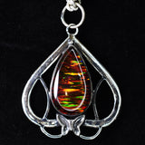 CERTIFIED Natural 44.15 Ct Beautiful Pear Cut Opal Stone Silver Pendant Jewelry