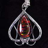 CERTIFIED Natural 44.15 Ct Beautiful Pear Cut Opal Stone Silver Pendant Jewelry