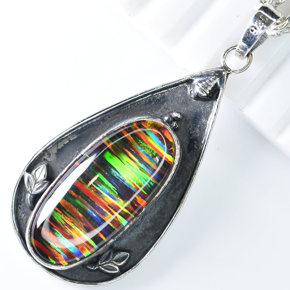 silver opal pendant India