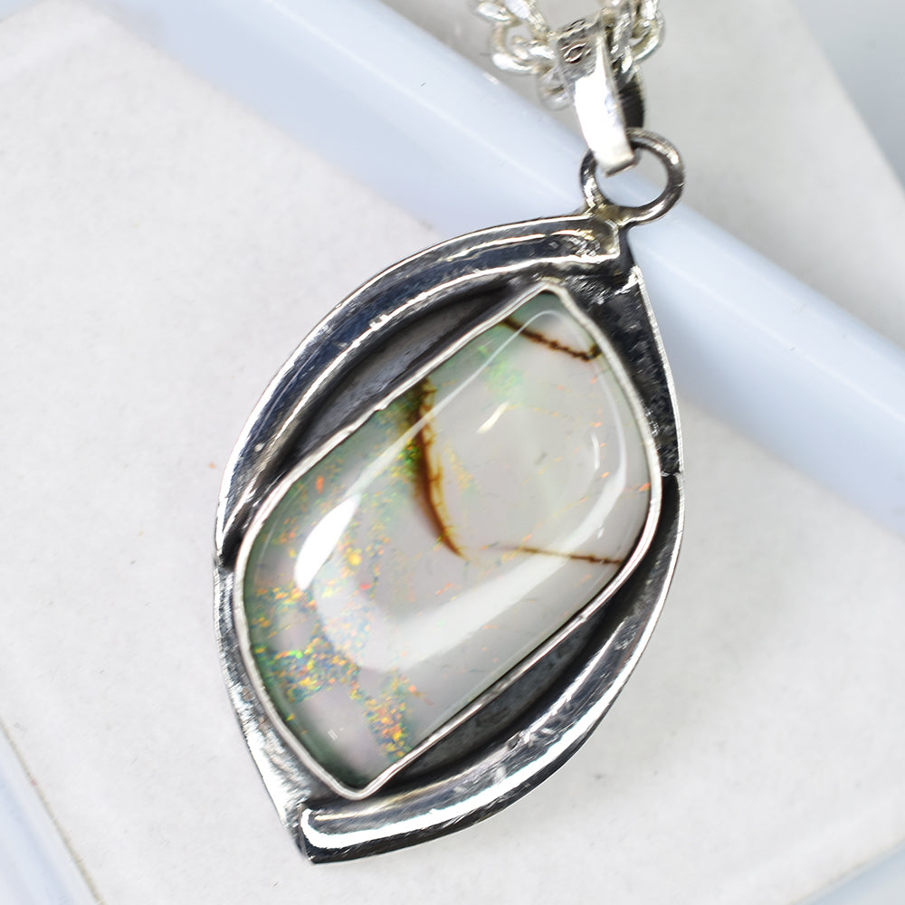 silver opal pendant India