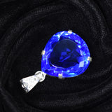 CERTIFIED 51.55 Ct Natural Blue Topaz 925 Sterling Silver Pear-Shaped Pendant