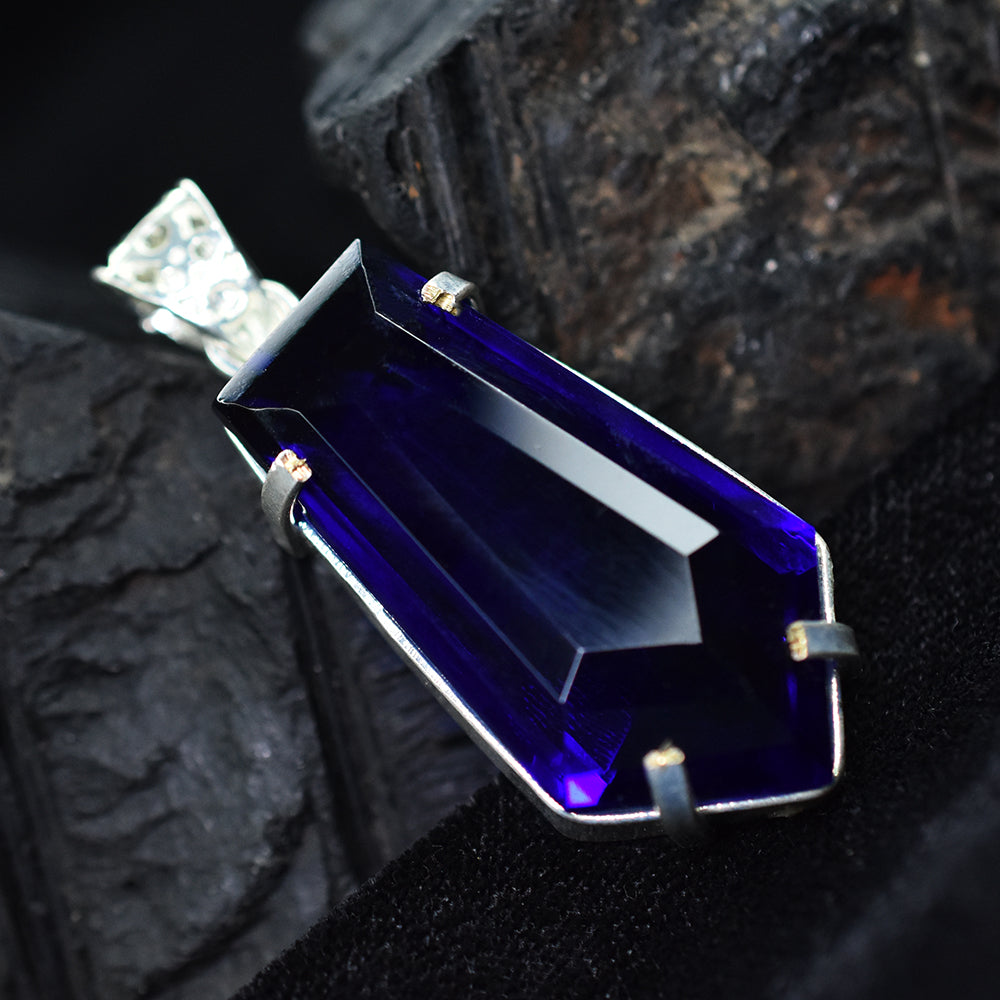 CERTIFIED Blue Topaz 66.9 Ct Pendant 925 Sterling Silver Fancy Gemstone Jewelry