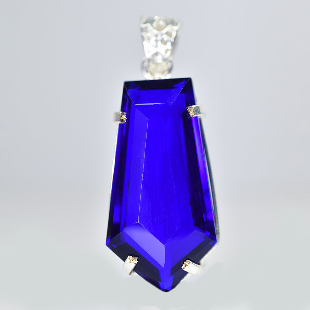 CERTIFIED Blue Topaz 66.9 Ct Pendant 925 Sterling Silver Fancy Gemstone Jewelry