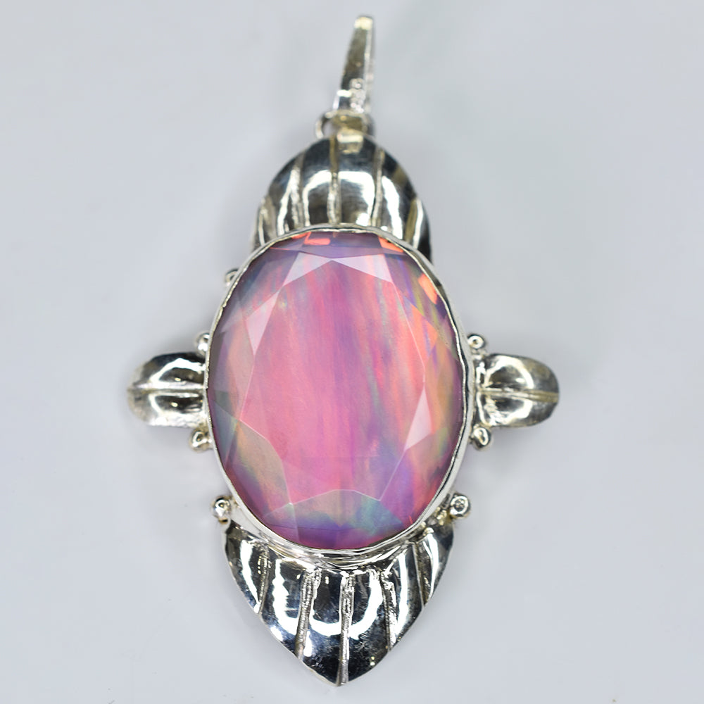 Top Quality CERTIFIED 57 Ct Oval Opal 925 Starling Silver Natural Gems Pendant