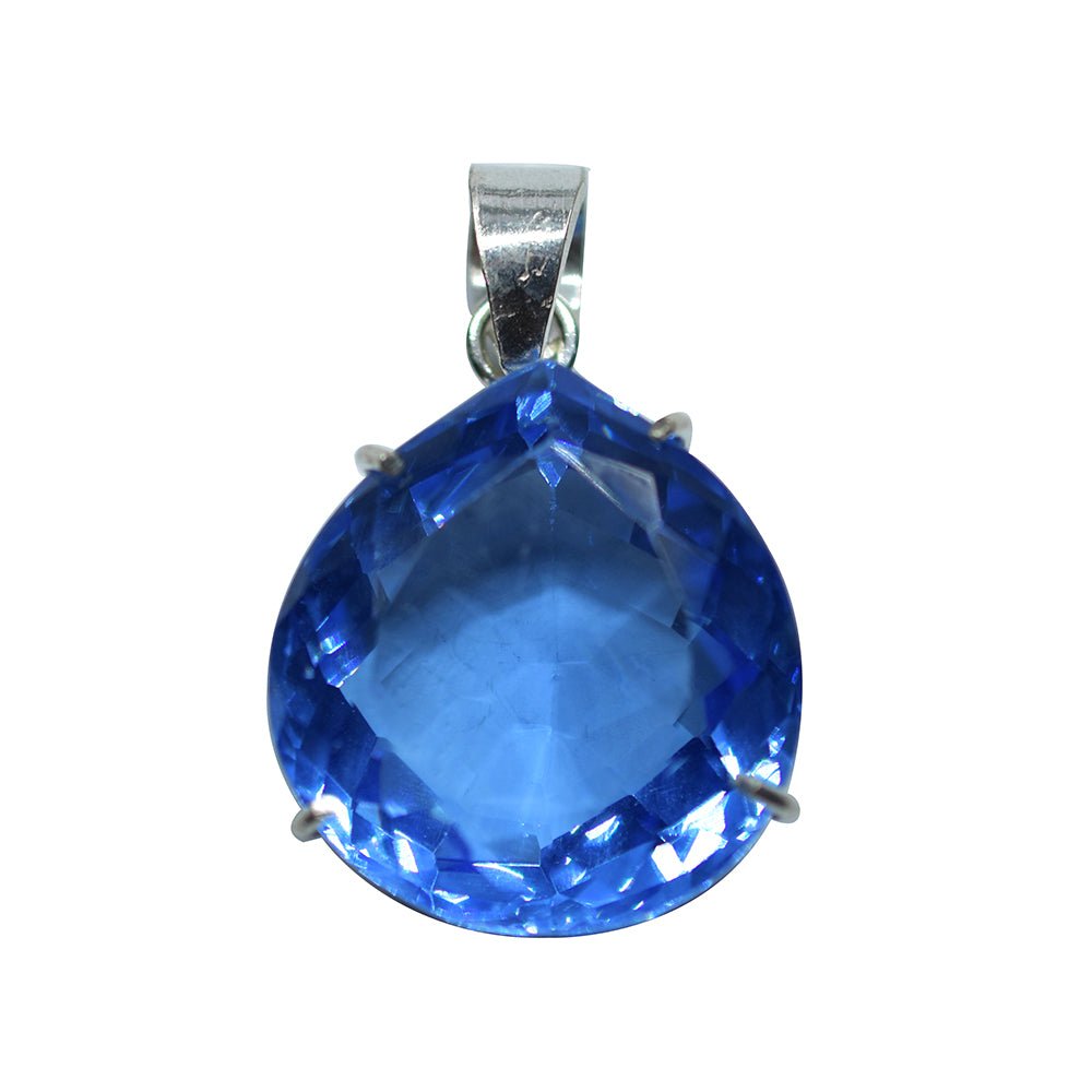 925 Sterling Silver Pendant Craft Supplies Blue Topaz Square 93.70 Ct Gems