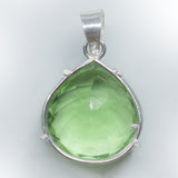 Gem-Verified Green Topaz 925 Sterling Silver Pendant 94.85 Ct Gems Lab Created