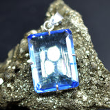 Certified 925 Sterling Silver Natural Pendant Topaz Emerald 100 Ct Blue Gemstone