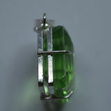 Green Topaz Pendant Square 127 Ct 925 Sterling Silver Gems CERTIFIED Natural