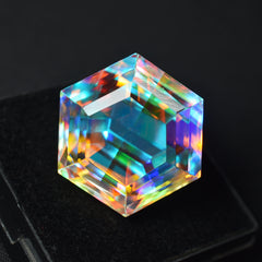 Fancy Cut Lab-Created Rainbow MYSTIC Topaz 68.90 Ct CERTIFIED Huge Size Gemstone