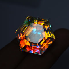 Fancy Cut Lab-Created Rainbow MYSTIC Topaz 68.90 Ct CERTIFIED Huge Size Gemstone