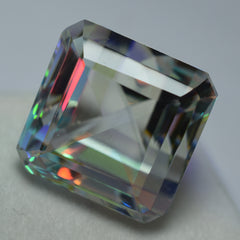 Lab-Created Rainbow MYSTIC Topaz 74 Ct Square Cut CERTIFIED Ring Size Gemstone