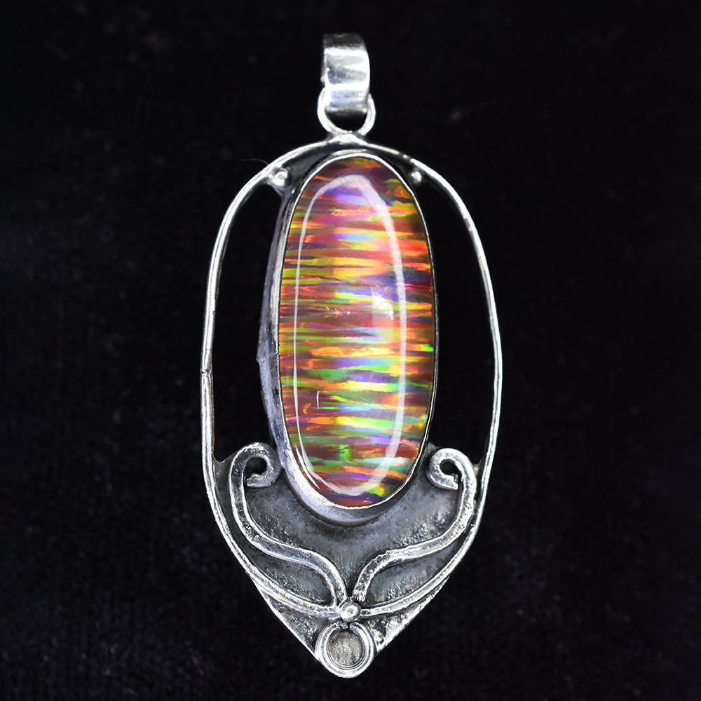 Brazilian Natural CERTIFIED 41.60 Ct Opal Oval Cut Gemstone Pendant Gift for Him