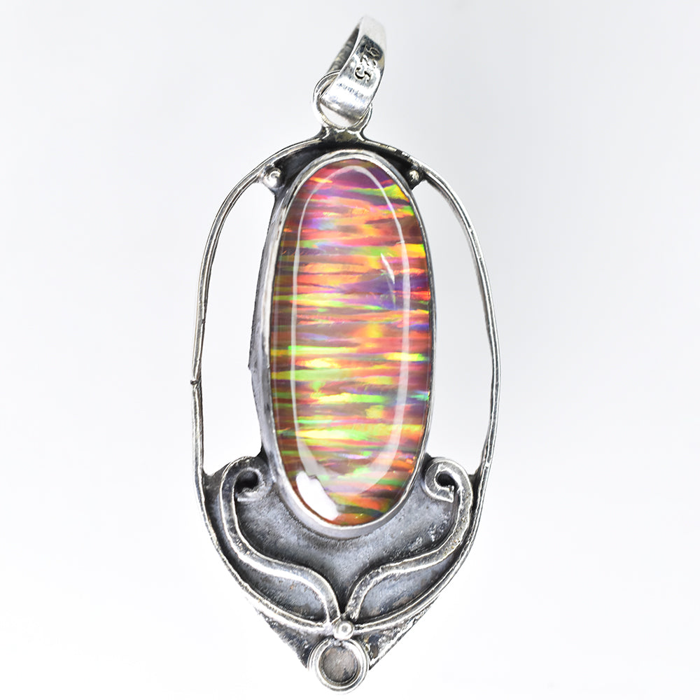 Brazilian Natural CERTIFIED 41.60 Ct Opal Oval Cut Gemstone Pendant Gift for Him