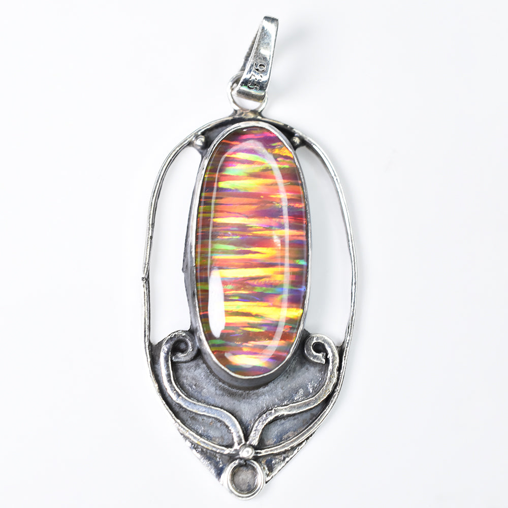 Brazilian Natural CERTIFIED 41.60 Ct Opal Oval Cut Gemstone Pendant Gift for Him