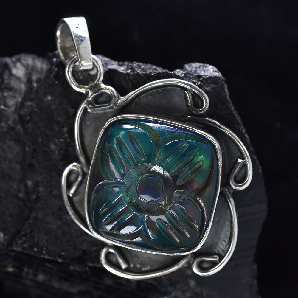 silver opal pendant India