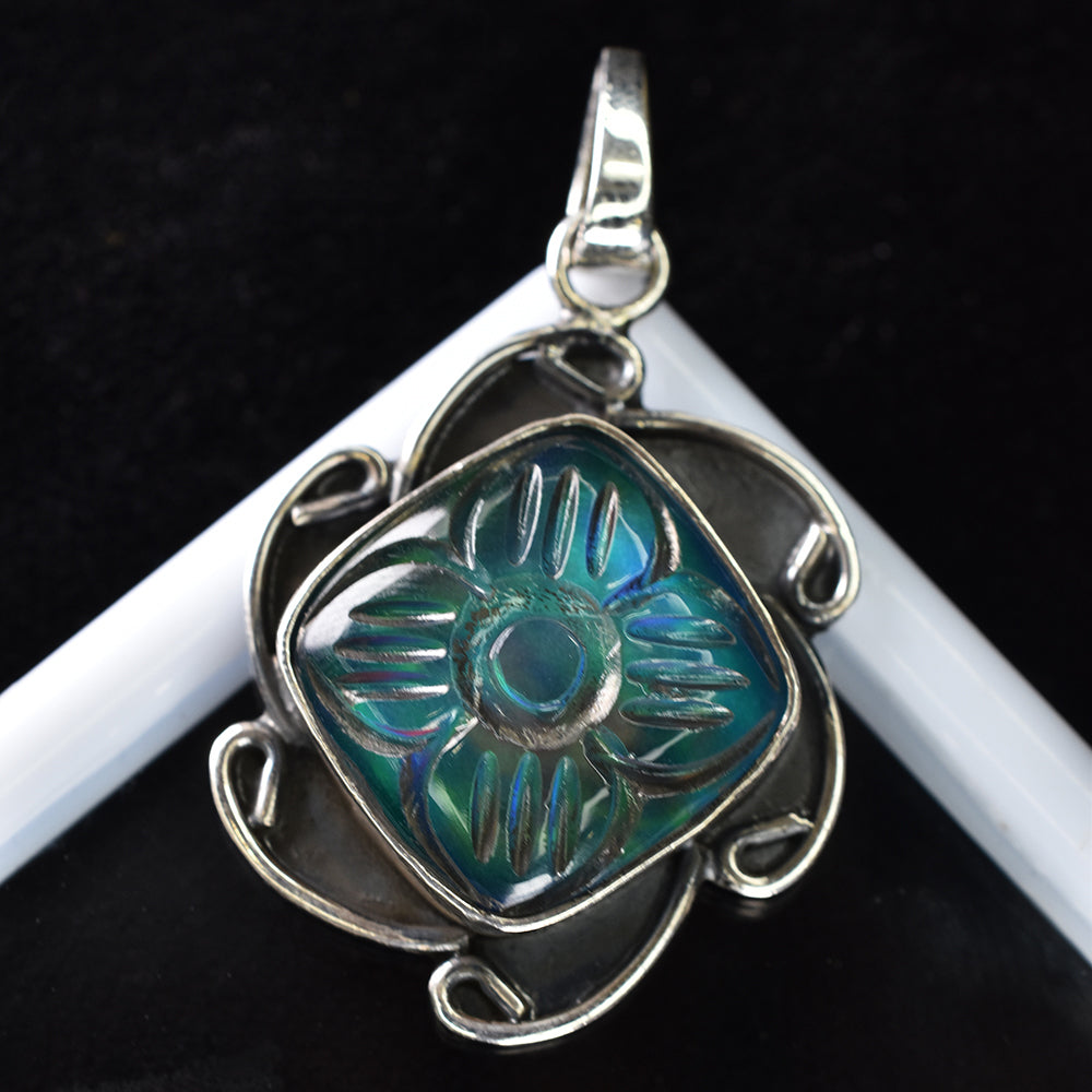 A+ Quality 38.50 Ct Natural CERTIFIED Opal Square Cushion Gems Pendant Gift