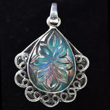 CERTIFIED 41 Ct Natural Pear Opal 925 Sterling Silver Pendant Jewelry For Her