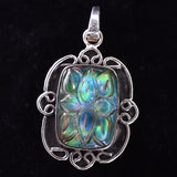 925 Sterling Silver 44 Ct Natural Cushion Cut Opal Pendant Gemstone CERTIFIED