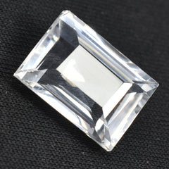 Natural 10.20 Ct Emerald Cut White Sapphire Loose Gemstone CERTIFIED