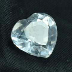 CERTIFIED White Sapphire Heart Cut 8.65 Carat Natural Loose Gemstone