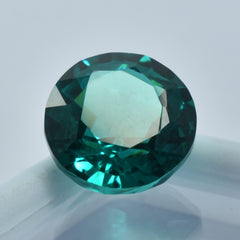 Natural Green Tourmaline Gemstone CERTIFIED 11.05 Ct Round Shape Ring Size