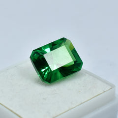 Excellent Garnet Green 10.65Ct Natural Rare Emerald Cut CERTIFIED Loose Gemstone