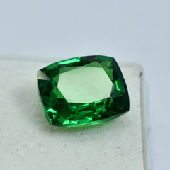 10.14 Carat Green Garnet Authentic Cushion Cut CERTIFIED Loose Gemstone Natural.