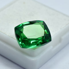 10.14 Carat Green Garnet Authentic Cushion Cut CERTIFIED Loose Gemstone Natural.