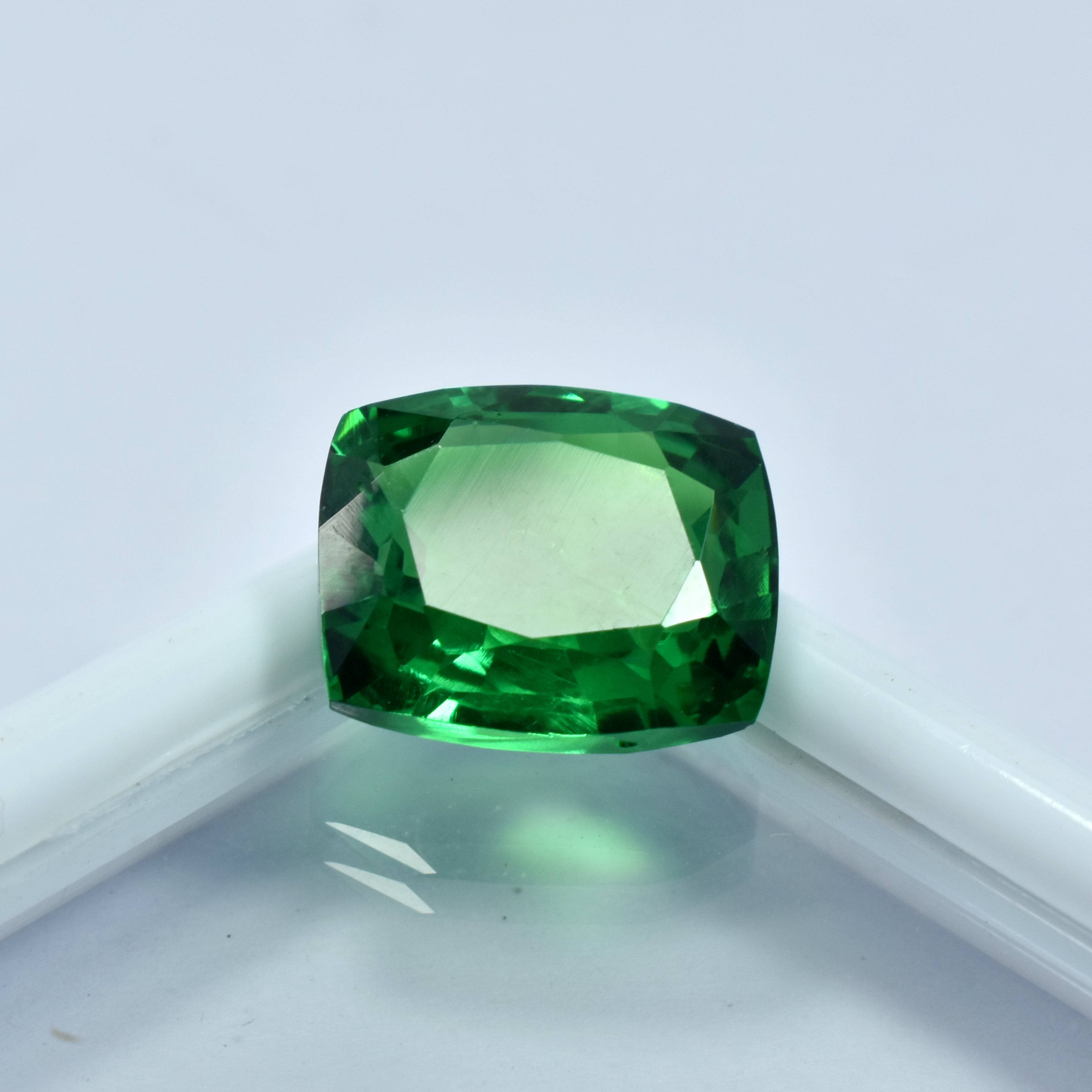 10.14 Carat Green Garnet Authentic Cushion Cut CERTIFIED Loose Gemstone Natural.