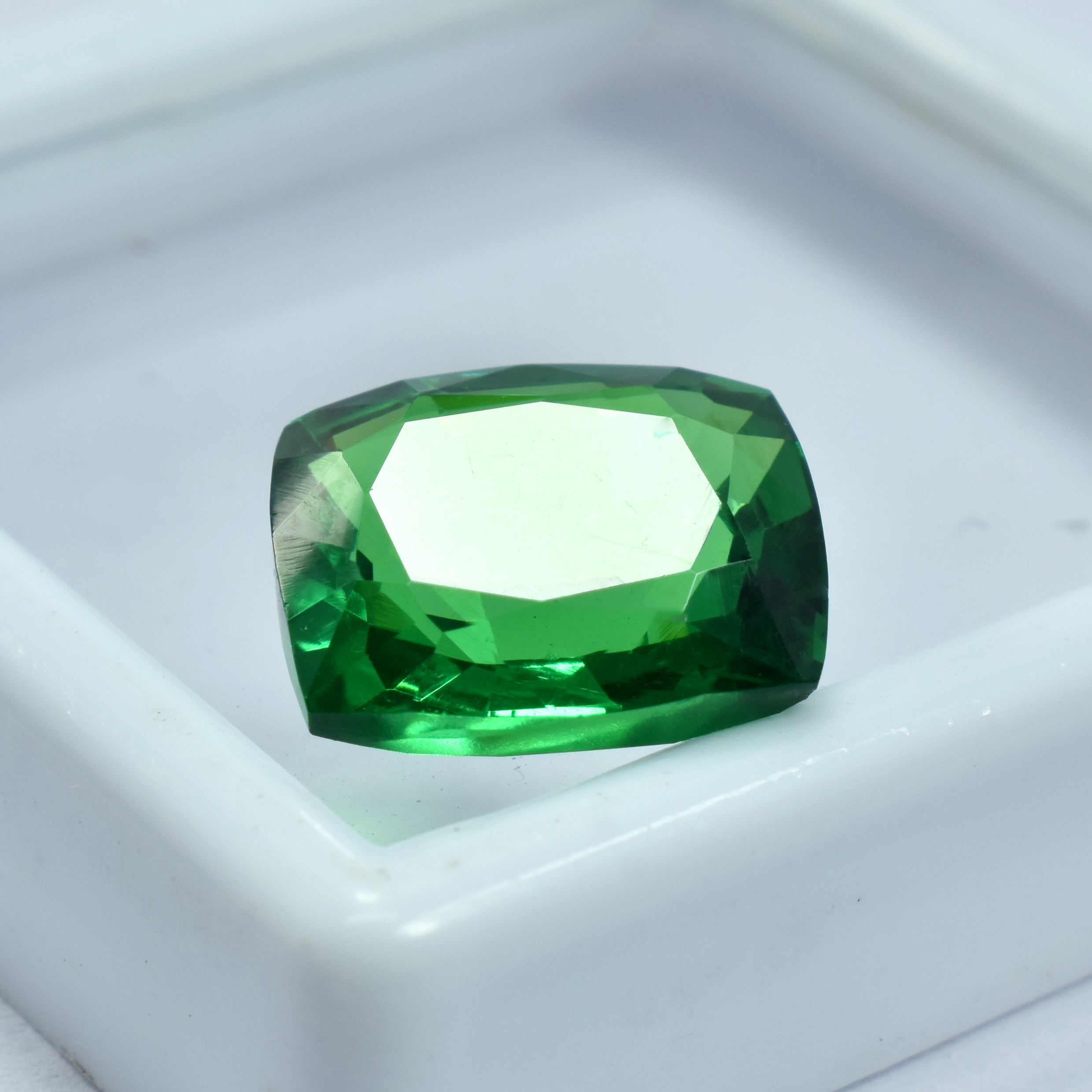 10.14 Carat Green Garnet Authentic Cushion Cut CERTIFIED Loose Gemstone Natural.