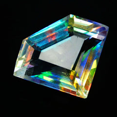 Lab-Created Topaz Fancy Cut 30 Ct A++ Rainbow Mystic CERTIFIED Loose Gemstone