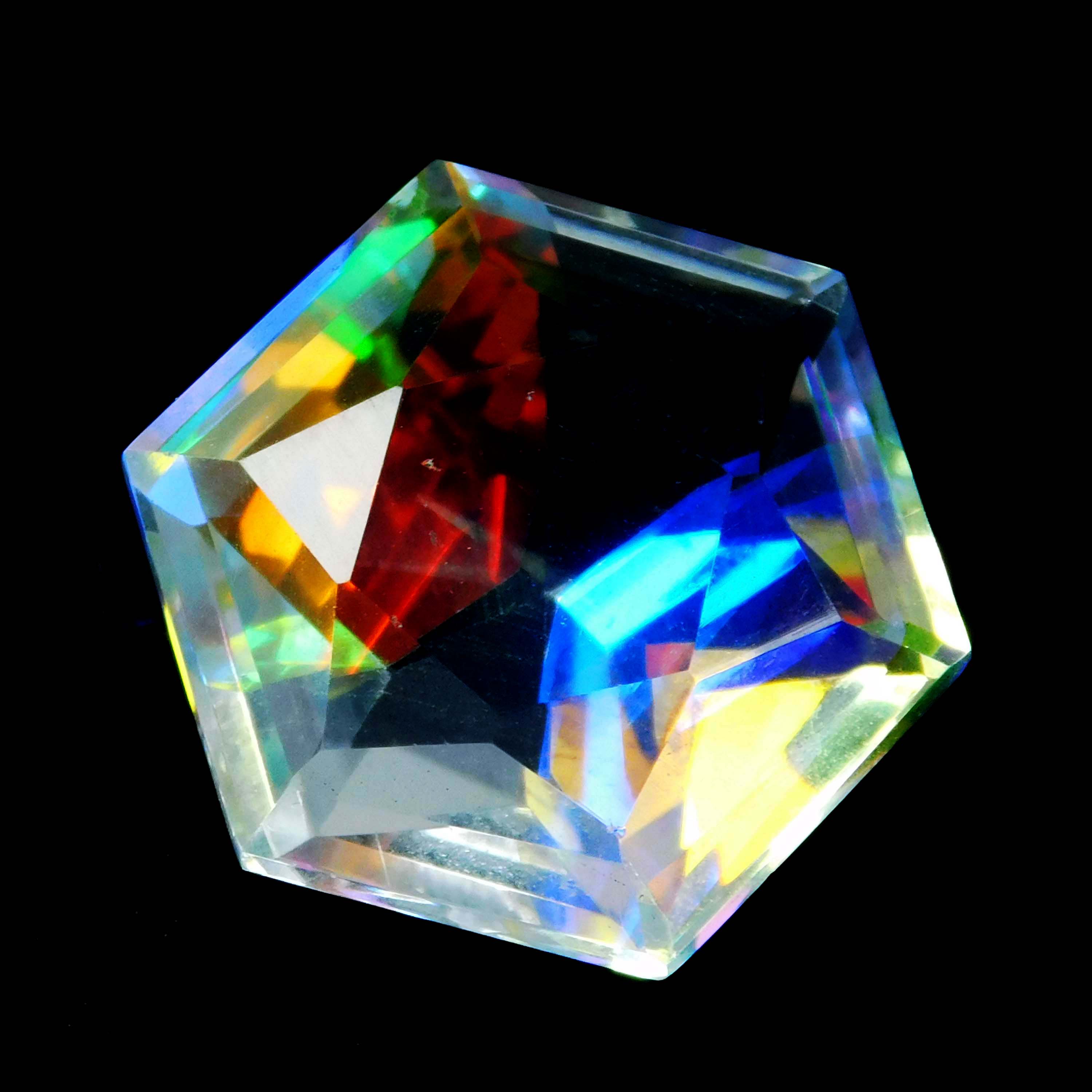 25 Ct Lab-Created A++ Rainbow Mystic Topaz Fancy Cut CERTIFIED Loose Gemstone